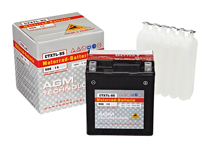 12 v 6 Ah AGM moto batterij / CTX7L-BS / YTX7L-BS